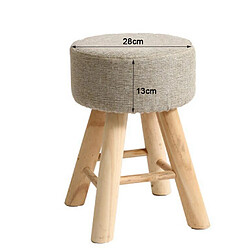 Recouvrement de tabouret en lin avec tissu 2xround, housse de tabouret en bois beige 28x13cm