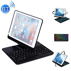 Wewoo Clavier Bluetooth avec rotation à 360 degrés + Etui à rabat horizontal en cuir support et rétro-éclairage coloré pour iPad Pro 9,7 pouces, Air, Air 2, 9,7 pouces (2017), 9,7 pouces (2018) (Noir)