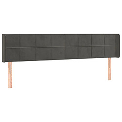 Avis Maison Chic Tête de lit scandinave à LED,meuble de chambre Gris foncé 183x16x78/88 cm Velours -MN36162