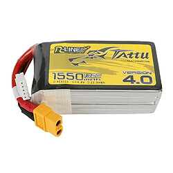 Batterie Lipo Tattu R-Line Version 4.0 - 1550mAh 14.8V 130C 4S1P Prise XT60