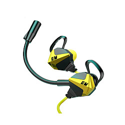 LUUCOZK Casque stéréo surround avec microphone et oreillettes inclinées - Contrôle de ligne - Jaune 