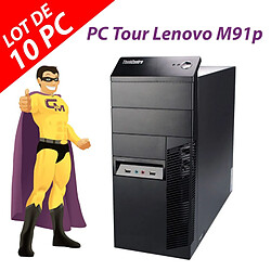 Lot x10 PC Tour Lenovo M91p Intel G630 RAM 4Go Disque 250Go Windows 10 Wifi - Occasion