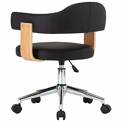 Acheter Maison Chic Chaise Gaming | Chaise pivotante de bureau Ergonomique Fauteuil Noir Bois courbé et similicuir -GKD58346