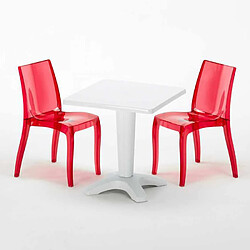 Avis Grand Soleil Table bistrot et 2 chaises colorées poly