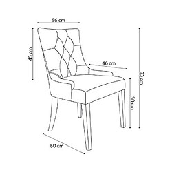 Mes Lot de 2 fauteuils 56x60x93 cm en tissu taupe - VLADI pas cher