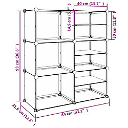 vidaXL Étagère à chaussures Transparent 84x31,5x93 cm PP pas cher