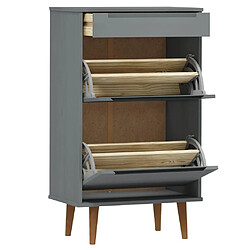 Acheter vidaXL Armoire à chaussures MOLDE Gris 59,5x35x103 cm Bois de pin