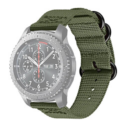 Wewoo Bracelet pour montre connectée Samsung Galaxy Watch Active 20 mm S3 à trois anneaux en nylon vert armée 