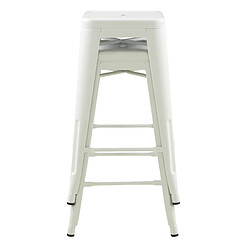 Acheter Rendez Vous Deco Tabouret de bar mi-hauteur Indus blanc mat 66cm (lot de 2)