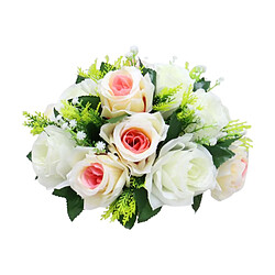 26cm Réaliste Artificielle Rose Fleurs Boule 15 Têtes Mariage Bouquet Décor Multi Couleur