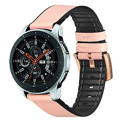 Wewoo Bracelet pour montre connectée appliquer le de sport en cuir et silicone 22mm Samsung Galaxy Watch Active rose 