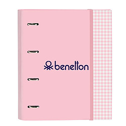 Reliure à anneaux Benetton Vichy A4 Rose (27 x 32 x 3.5 cm)