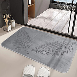 LUUCOZK Tapis de bain antidérapants, absorbants, à séchage rapide, décoration de salle de bain, gris clair-60x90cm 