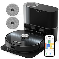 PROSCENIC M9-Aspirateur Robot Laveur 2 en 1-Station d'auto-vidage-Serpillère rotative-4500Pa-Laser Navigation-250min-WiFi/Alexa/SIRI/IFTTT