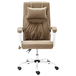 vidaXL Chaise de bureau de massage Taupe Tissu