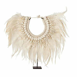 Paris Prix Statue Déco en Bois Collier Dora 35cm Blanc 