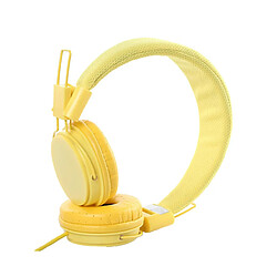 LUUCOZK Casque stéréo filaire universel 3,5 mm extensible et pliable - Jaune 