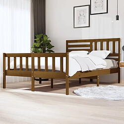 vidaXL Cadre de lit sans matelas marron miel bois massif