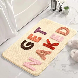 LUUCOZK Tapis de bain antidérapants absorbants à séchage rapide, tapis de décoration de salle de bain-Beige jaune-40 x 60CM 