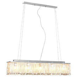 vidaXL Plafonnier avec perles de cristal Argenté 104 cm E14