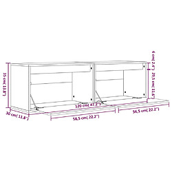 vidaXL Armoires murales 2 pcs Noir 60x30x35 cm Bois de pin massif pas cher