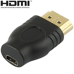 Wewoo Adaptateur or et noir Plaqué HDMI 19 broches mâle à micro HDMI femelle