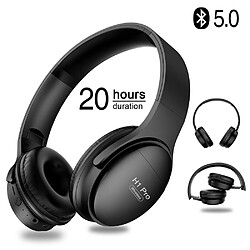 GUPBOO Casque Bluetooth H1 Pro Casque stéréo sans fil Hi-Fi Casques de jeu Suppression du bruit sur l'oreille avec prise en charge du micro Carte TF 