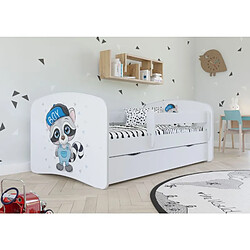 Lit babydreams 2 bleu Raton laveur tiroir et matelas inclus 180/80