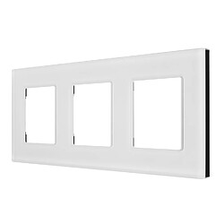 Triple cadre en verre - Maclean MCE731W - Panneau 228x86mm pour prise de courant murale - modulaire - encastrable – blanc