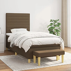 vidaXL Sommier à lattes de lit avec matelas Marron foncé 100x200 cm