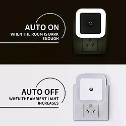 Mini veilleuse LED EU/US Plug-in Dusk to Dawn Sensor Wall Nights Lamp Square for Bedroom Hallway Stairs Corridor 110V 220V