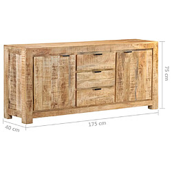 vidaXL Buffet 175x40x75 cm Bois de manguier brut pas cher