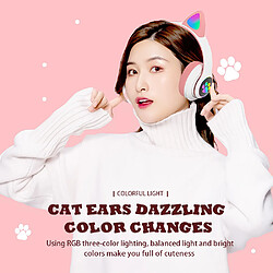 Acheter Universal Oreilles de chat mignon casque sans fil casque bluetooth grand casque bluetooth casque LED enfant fille casque téléphone portable casque cadeau bouchon d'oreille |