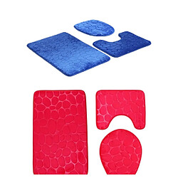 Acheter LUUCOZK Tapis de bain antidérapants absorbants à séchage rapide pour salle de bain - Bleu-3 piècesensemble