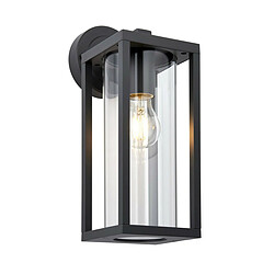 Endon Applique murale extérieure moderne, noir texturé, diffuseur en verre transparent, IP44