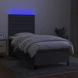 Avis vidaXL Sommier à lattes de lit et matelas et LED Gris foncé 100x200 cm