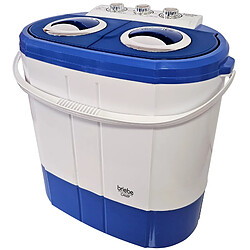 Mini Machine à Laver Portable Camping 3Kg Lavage 1Kg Centrifugeuse 2 Compartimen, 190 , Blanc/Bleu, Briebe, WM1140