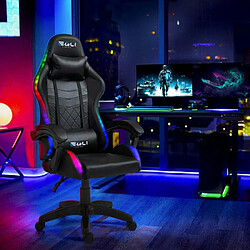 EGLI Appui-tête de coussin lombaire de fauteuil de chaise de jeu ergonomique de RVB LED The Horde