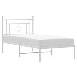 Maison Chic Cadre/structure de lit métal et tête de lit pour adulte - Lit Moderne Chambre blanc 100x190 cm -MN87308