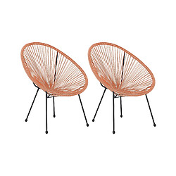 Beliani Lot de 2 chaises Orange ACAPULCO II