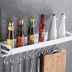 Wewoo Support de rangement mural multi-fonction pour cuisine 10 crochets80 cm argent 