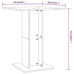 vidaXL Table de bistro Noir 60x60x75 cm Bois d'ingénierie pas cher