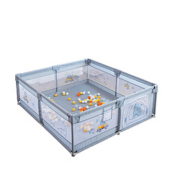 IKIDO Parc pour bébé avec base antidérapante et filet respirant, barrière de securité enfant, parc de jeu avec porte de sécurité clôture de jeu pour bébé (gris) 