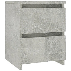 vidaXL Table de chevet Gris béton 30x30x40 cm Bois d’ingénierie