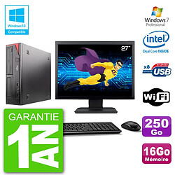 PC Fujitsu Esprimo E520 Ecran 27" G3220 RAM 16Go Disque 250Go Graveur DVD Wifi W7 - Occasion