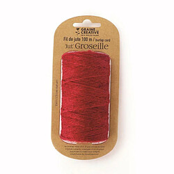 Graines Creatives Bobine de fil de jute - Rouge - 100 m x 2 mm 