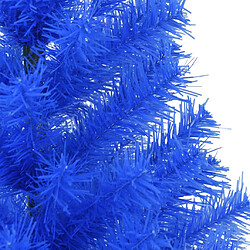 Avis vidaXL Sapin de Noël artificiel avec support bleu 150 cm PVC