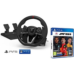 Hori Volant PS4/PS5 et pédales Sony Playstation 4/5 sous licence PS4/PS5/PC [Nouveau modèle compatible avec PS4/PS5] + F1 2023 Formule 1