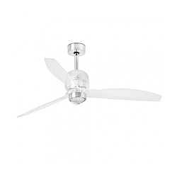 faro Plafonnier ventilateur Deco Acier,diffuseur Verre 48,4 Cm