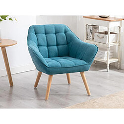 Vente-Unique Fauteuil en tissu bleu CASERTA